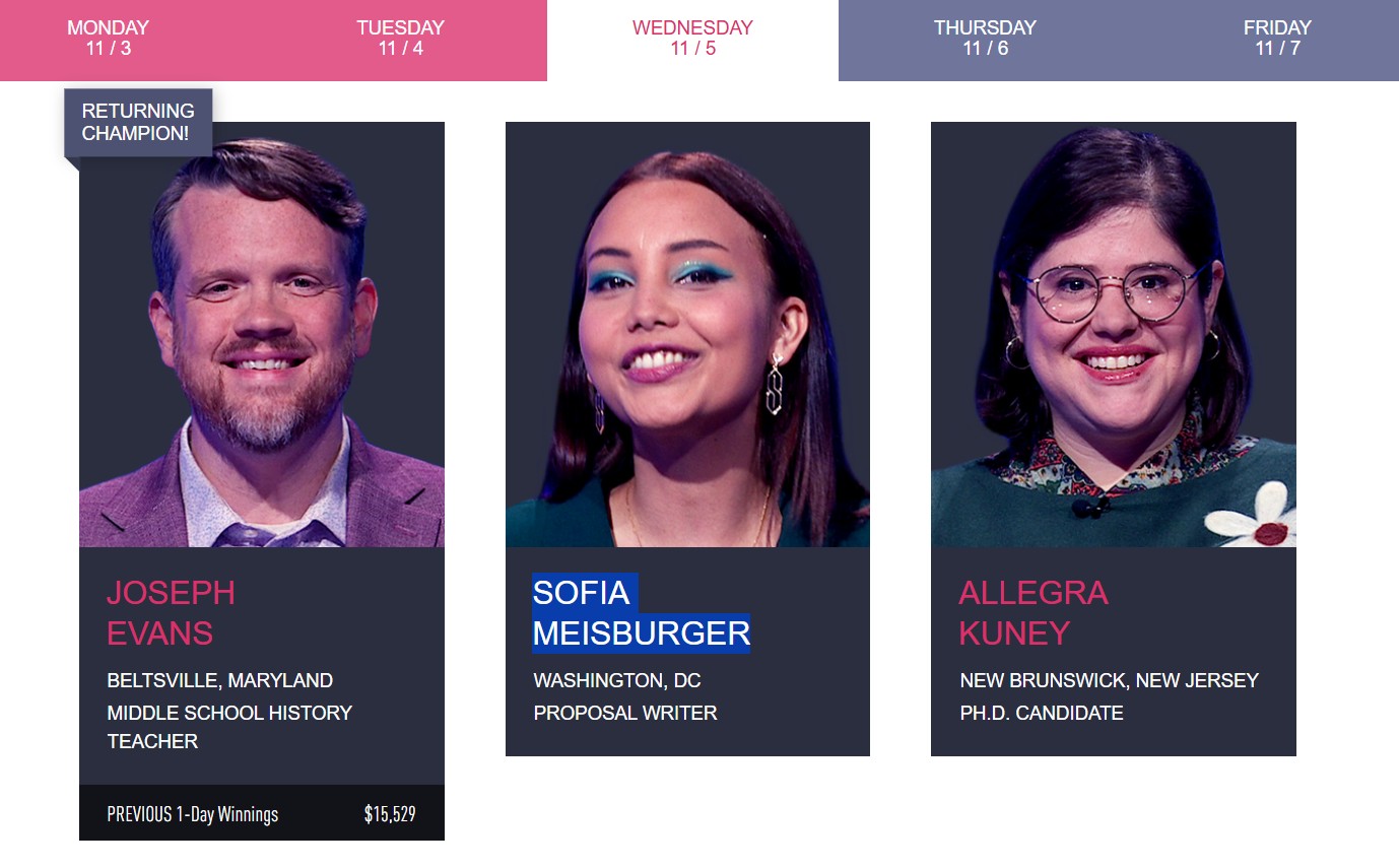 Sofia Meisburger Jeopardy