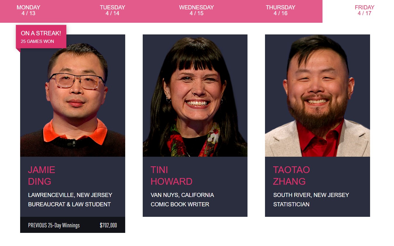Taotao Zhang Jeopardy
